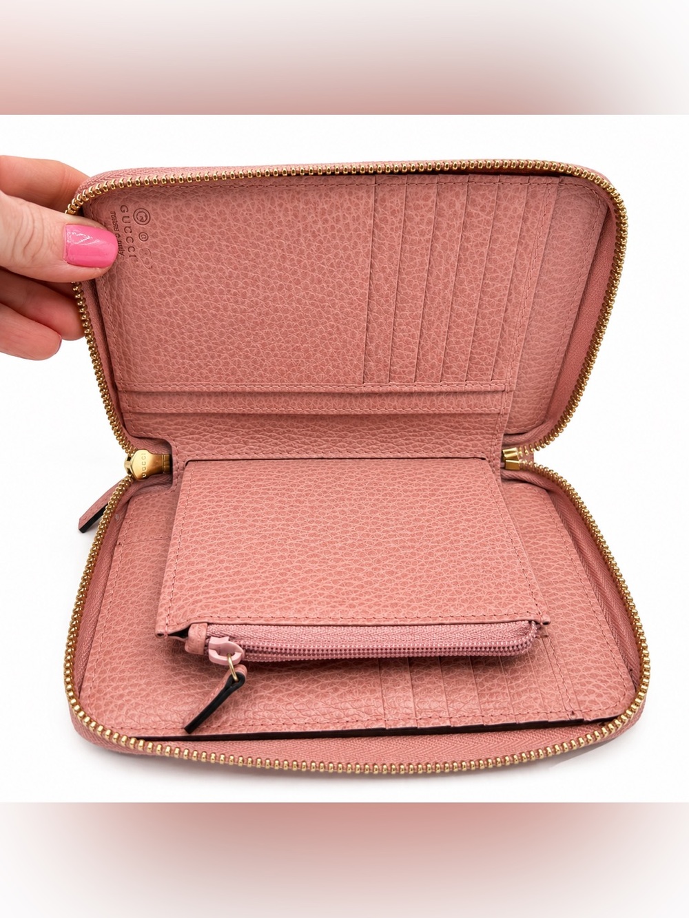 Gucci Interlocking G zip-around wallet - light pink leather + FREE COA! - Picture 4 of 9